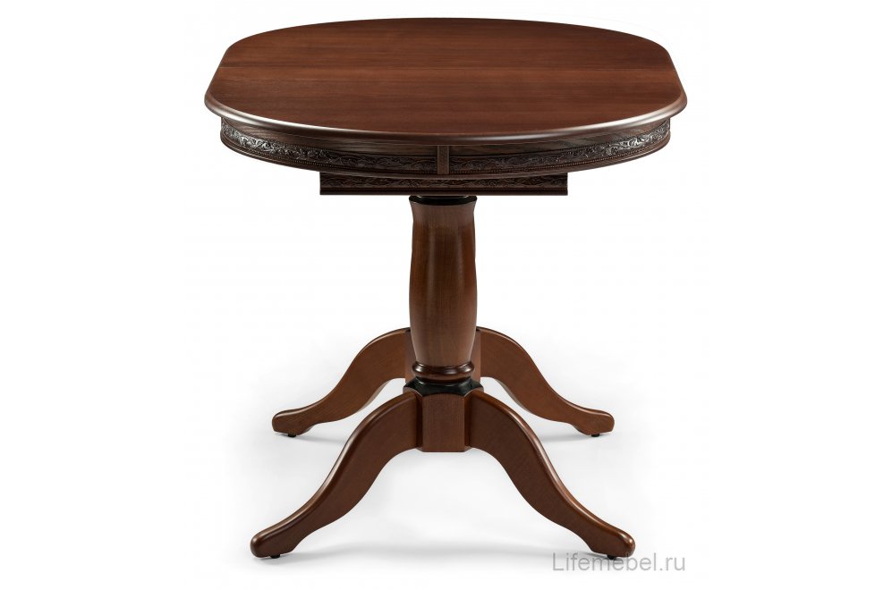 Деревянный стол Кантри 120 овальный орех / коричневая патина