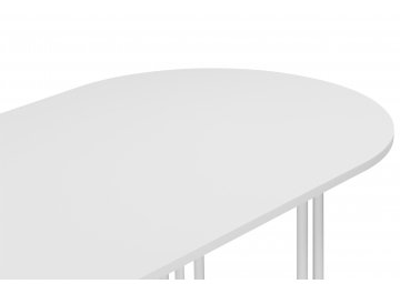 Обеденный стол Хьюго О 180 х 90 шагрень пленка / белые ноги