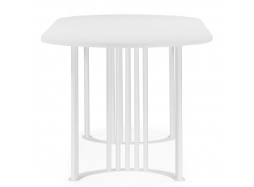 Обеденный стол Хьюго О 180 х 90 шагрень пленка / белые ноги