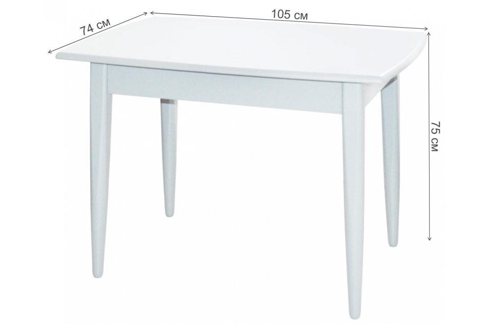 Деревянный стол Лео белая эмаль