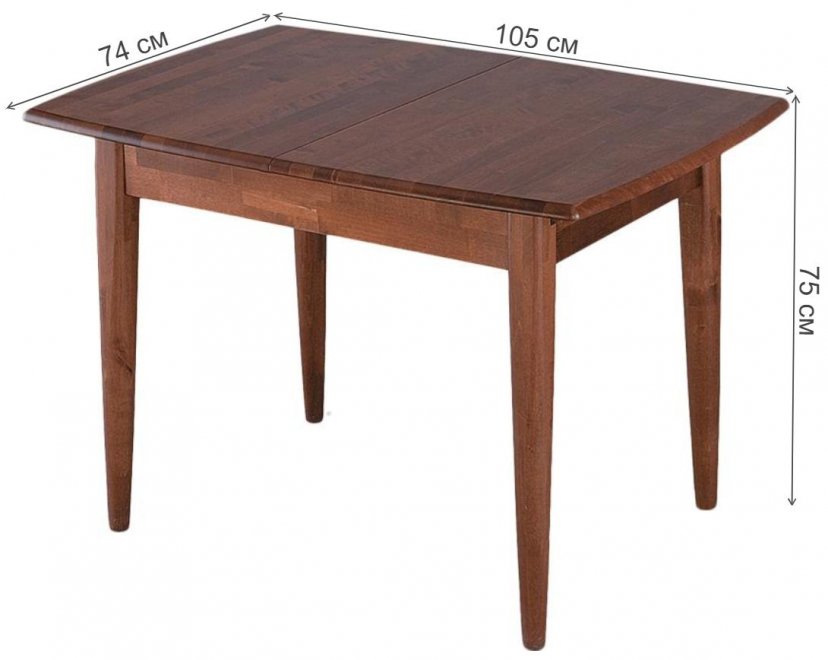 Деревянный стол Лео темный орех