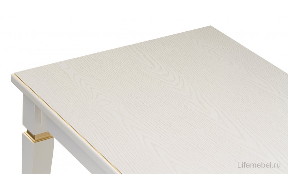 Деревянный стол Лорентайн слоновая кость / золото