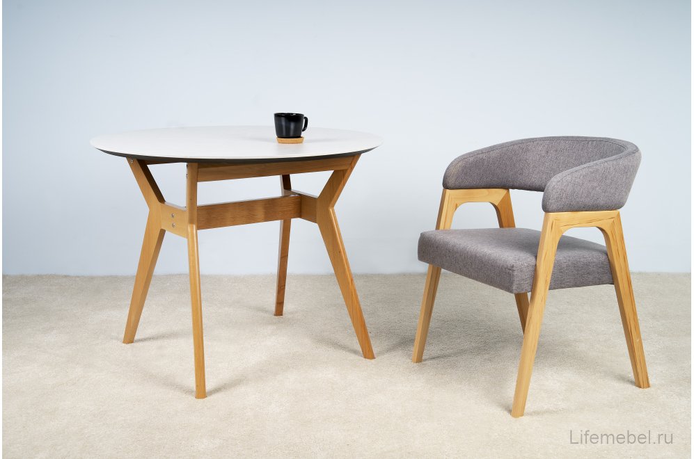 Деревянный стол Нарвик мрамор бьянко