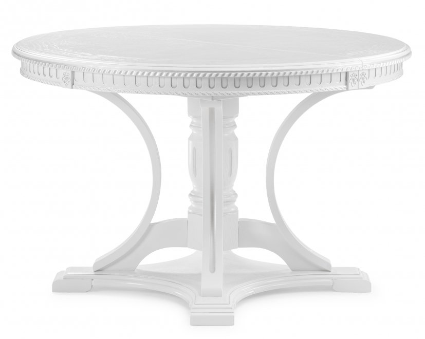 Деревянный стол Нозеан круглый белый / серебро