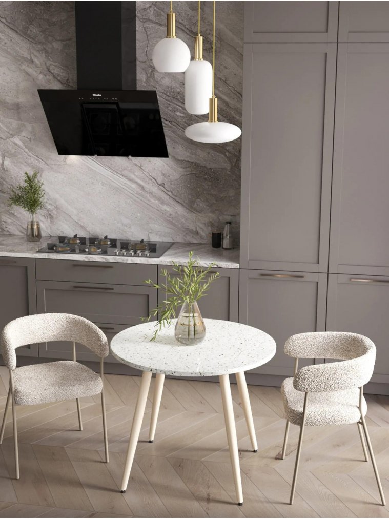 Деревянный стол Нимфа, D110, терраццо