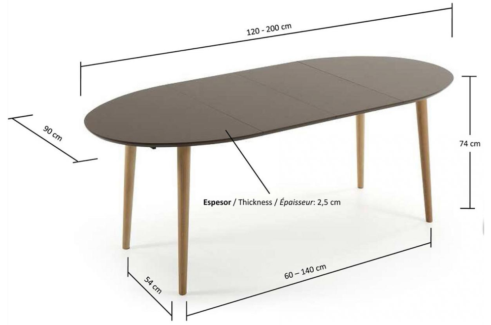 Деревянный стол Oakland коричневый