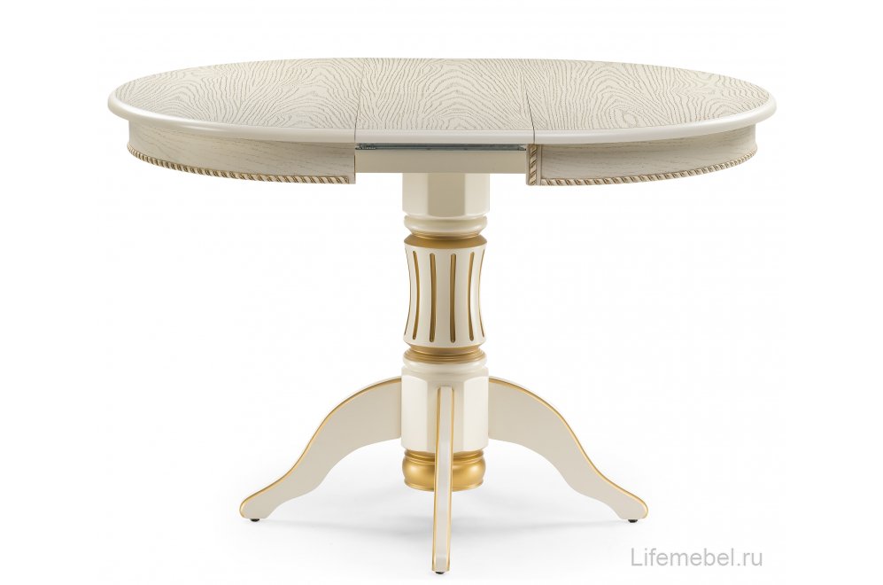 Деревянный стол Павия крем / золотая патина