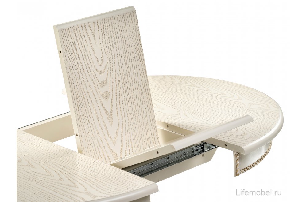 Деревянный стол Павия крем / золотая патина