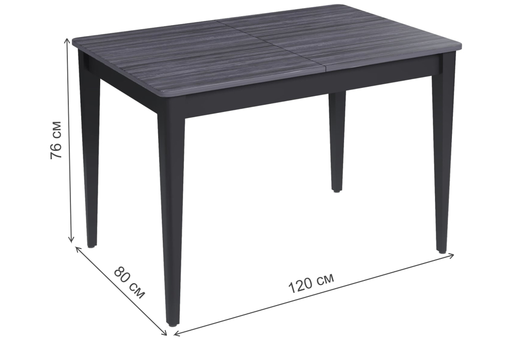 Деревянный стол Q1200 венге / ясень графит