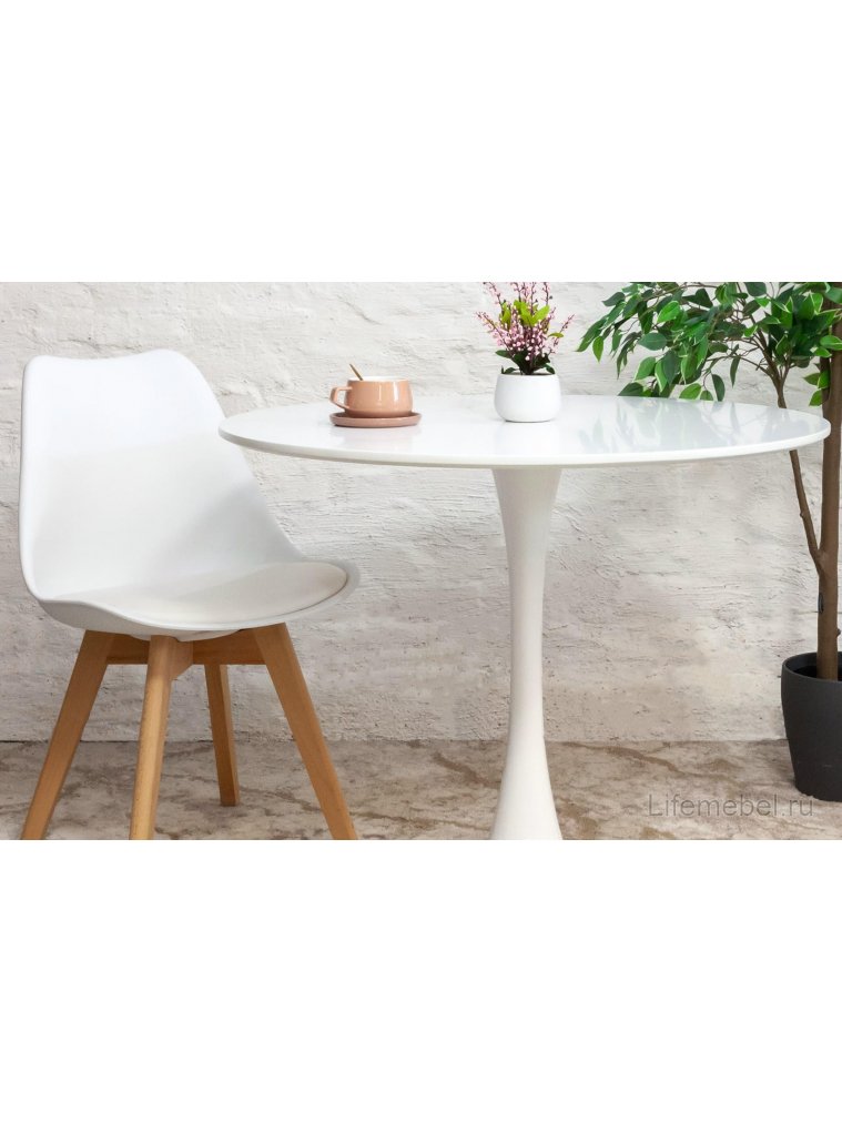 Деревянный стол Rose 90х90 белый