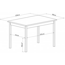 Деревянный стол Румба ПР-1 КМ 07 БЛ / 07 ВП БЛ