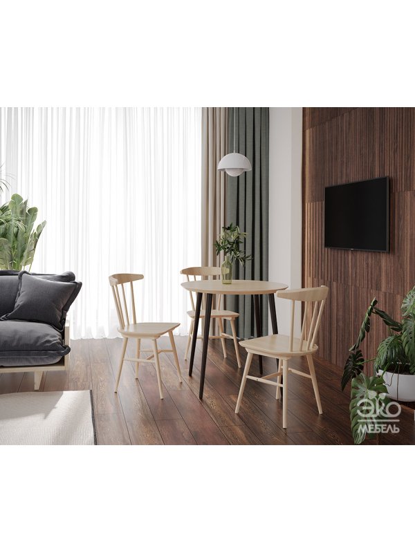 Деревянный стол Сириус 80x80x75 лофт