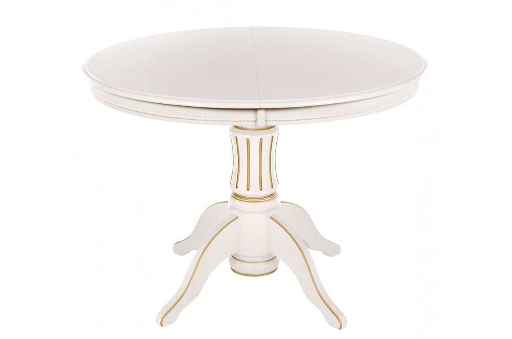 Деревянный стол Toskana 106 молочно-белый / золотая патина