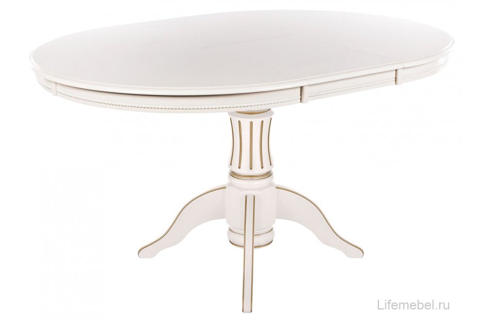Деревянный стол Toskana 106 молочно-белый / золотая патина