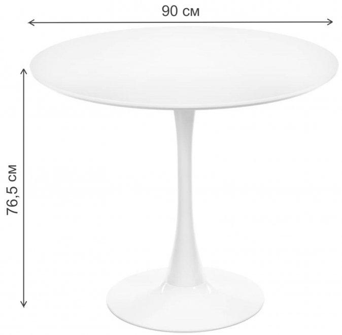 Деревянный стол Tulip 90 белый