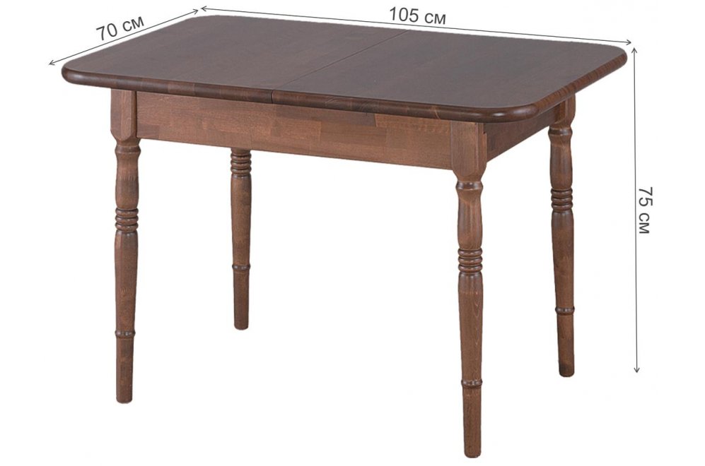 Деревянный стол Визави темный орех