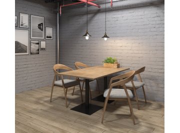 Обеденный стол EXTEND-120 брауни/черный