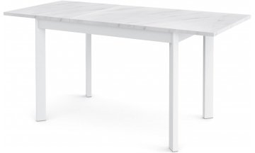 Деревянный обеденный стол DikLine L110 мрамор белый лдсп egger / белый