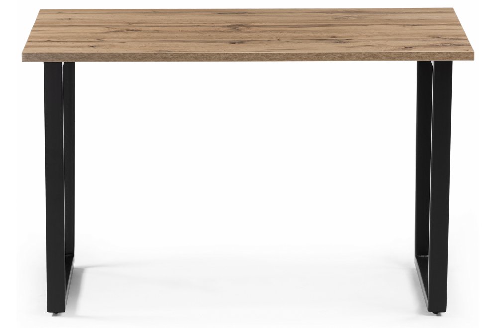 Деревянный стол Лота Лофт 120х75 черный матовый / дуб крафт золотой