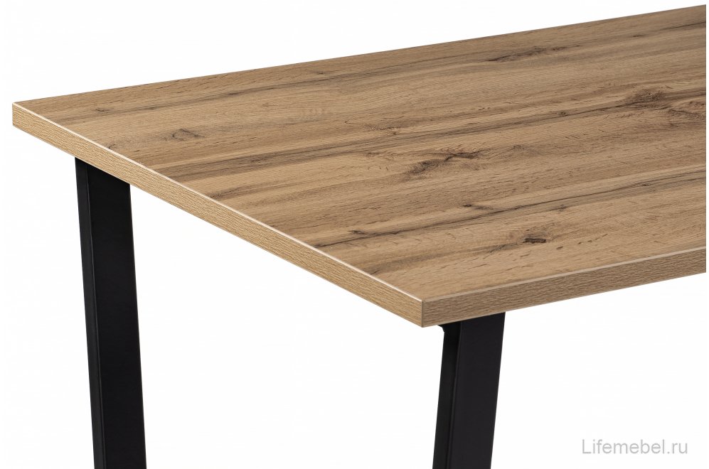 Деревянный стол Лота Лофт 120х75 черный матовый / дуб крафт золотой