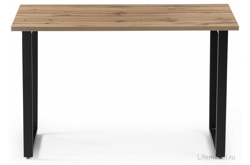 Деревянный стол Лота Лофт 140х80 черный матовый / дуб крафт золотой