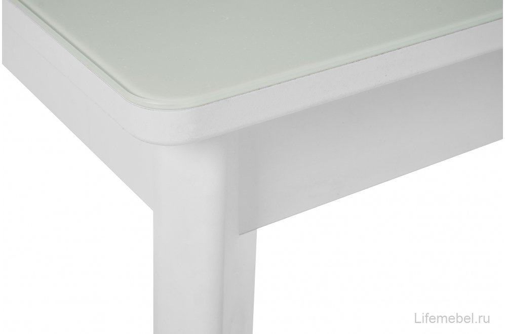 Стеклянный стол Арья белый / белая шагрень