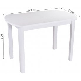 Стол Альфа ПО-1 КМ белый / камень 04 / ножка 04 белая