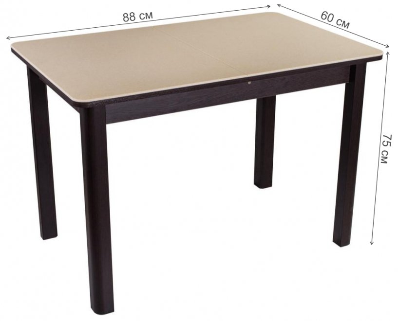 Стол Альфа ПР-М КМ венге / камень 06 / ножка 04 венге