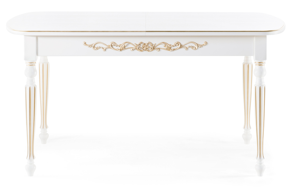 Стол Бевье молочный / золото