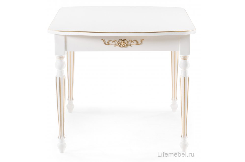 Стол Бевье молочный / золото
