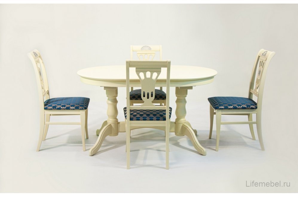 Деревянный стол Бизе 120 слоновая кость