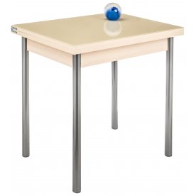 Стол Brama дуб молочный / кремовое стекло