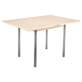 Стол Brama дуб молочный / кремовое стекло