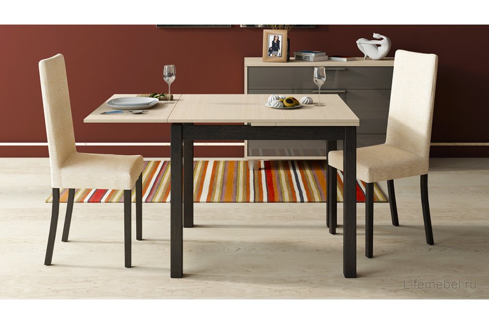 Стол Диез Т5 С-302.1 каркас - венге, столешница - дуб Белфорт темный