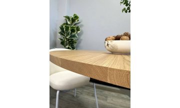 Деревянный обеденный стол KENNER DO1100 белый/дуб светлый