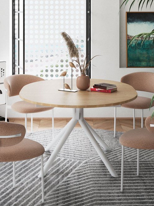 Стол DO1100 белый/дуб светлый