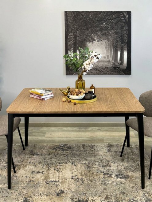 Стол KS1200 черный/дуб темный