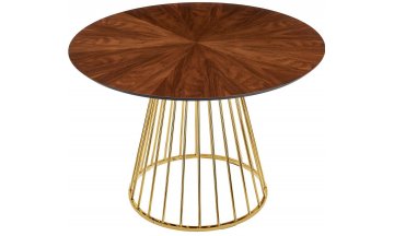 Деревянный стол Liverpool 110 см орех / хром шпон