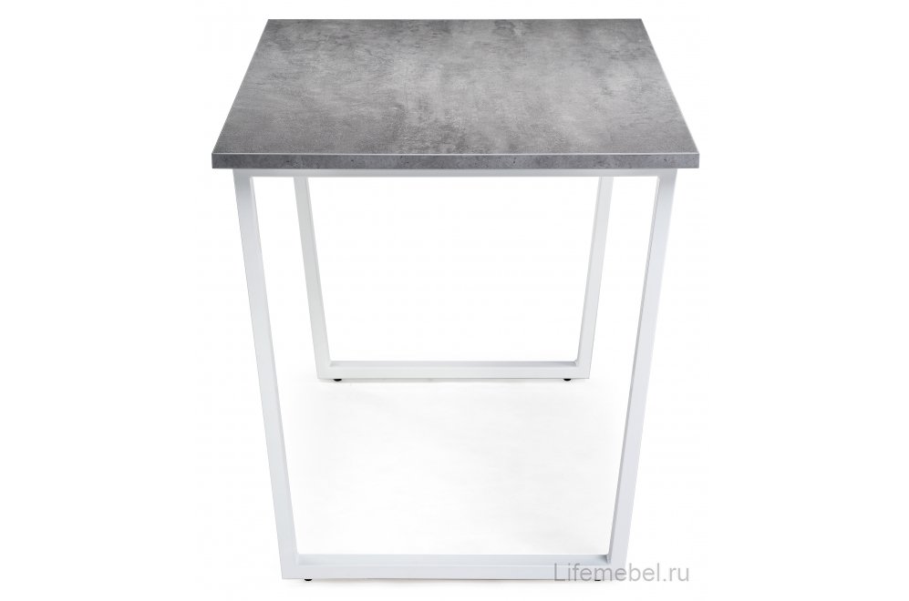 Деревянный стол Лота Лофт 120х75 бетон светлый / белый матовый