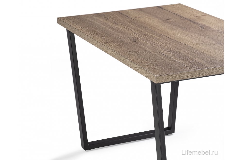 Стол Лота Лофт 120 32 мм дуб галифакс табако / черный матовый