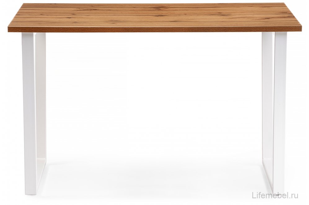 Деревянный стол Лота Лофт 140х80 белый матовый / дуб крафт золотой