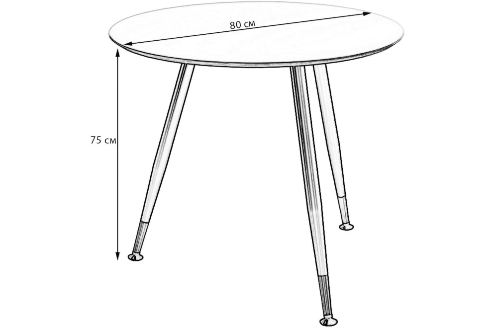 Деревянный стол Topalit Месси R80 выбеленное дерево