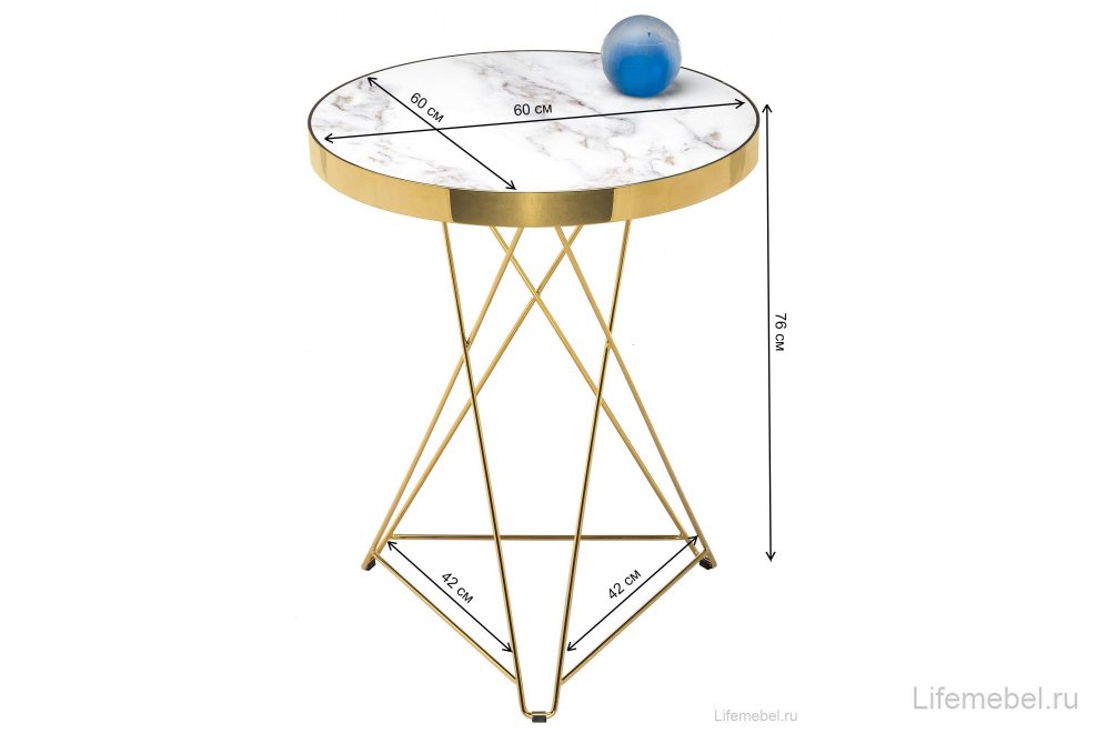 Стол Milena white / gold