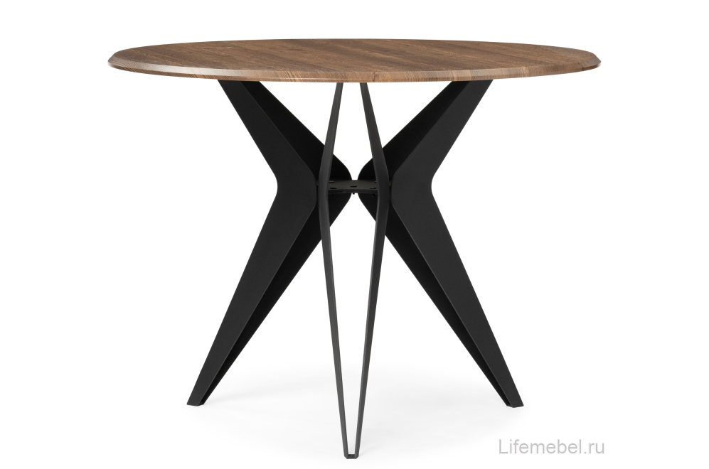 Деревянный стол Рикла 100х76 орех кантри / черный