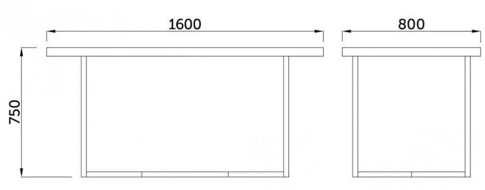 Деревянный стол Мюнхен дуб табачный крафт