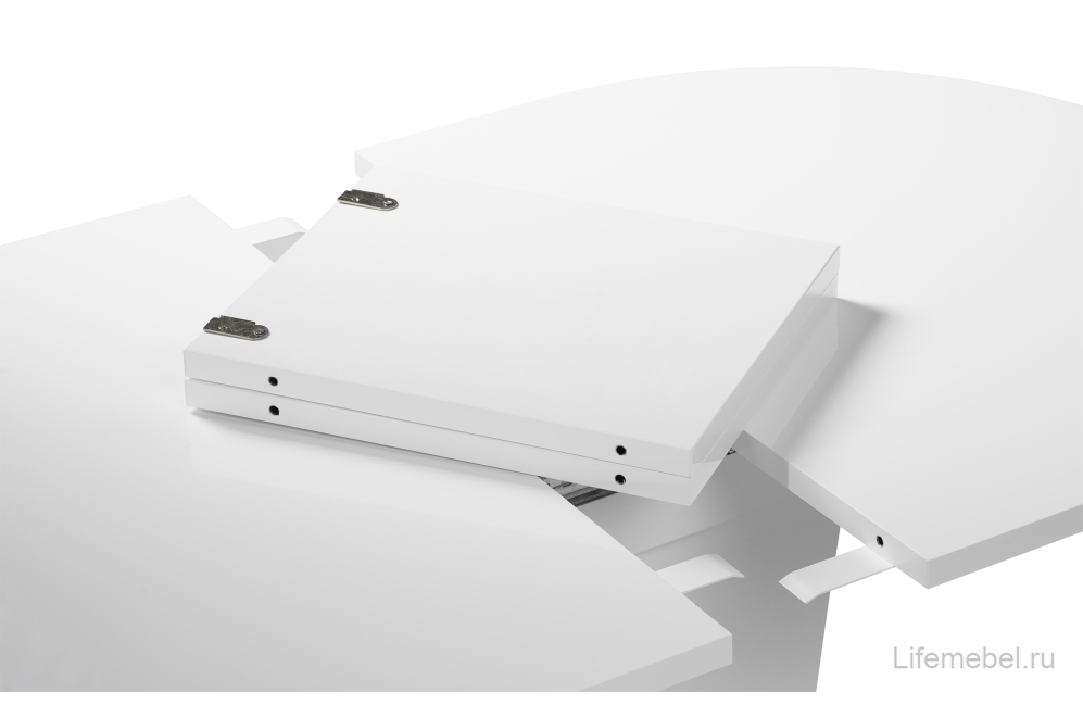 Стол на тумбе Порламар белый глянец