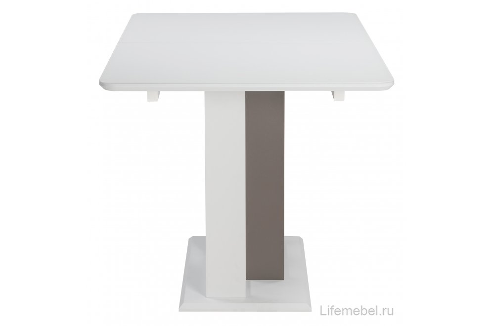 Стол на тумбе Санса 140 белая шагрень / грей