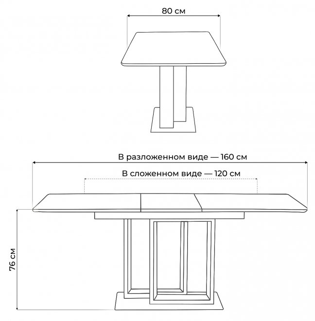 Стол на тумбе Санса 120 дуб монтана / белая шагрень