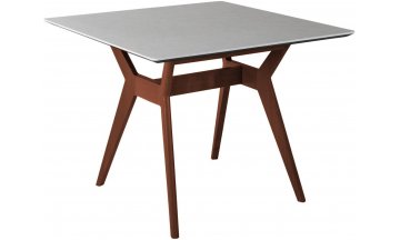 Деревянный стол Нарвик мрамор бьянко / темный орех