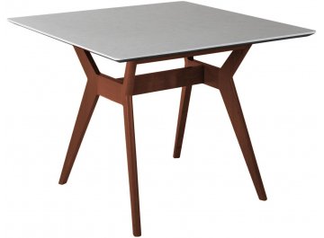 Деревянный стол Нарвик мрамор бьянко / темный орех